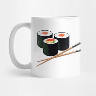 kawaii Sushi rolls with chopsticks , sushi lovers Mug